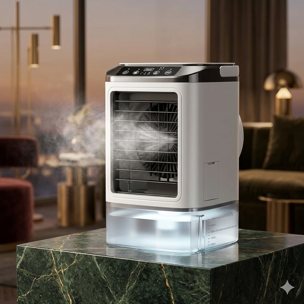 ArcticFlow™ Desktop Pro – 3-in-1 Portable AC & Ultrasonic Air Cooler with LED Night Light