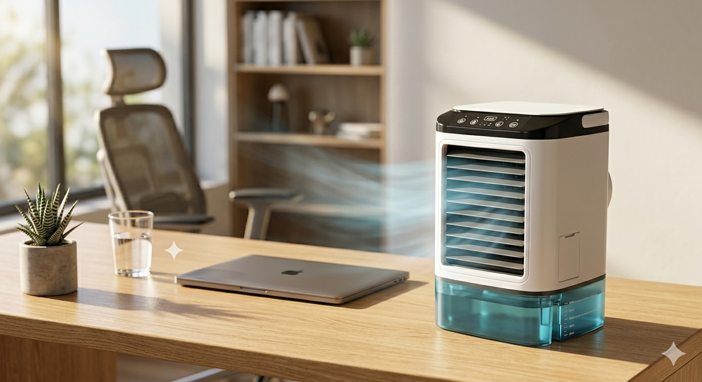 ArcticFlow™ Desktop Pro – 3-in-1 Portable AC & Ultrasonic Air Cooler with LED Night Light