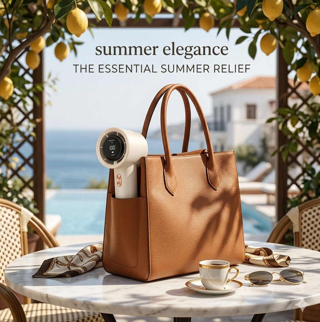 TurboBreeze Luxury Handheld Fan – 199-Speed Precision Control & High-Speed Brushless Motor