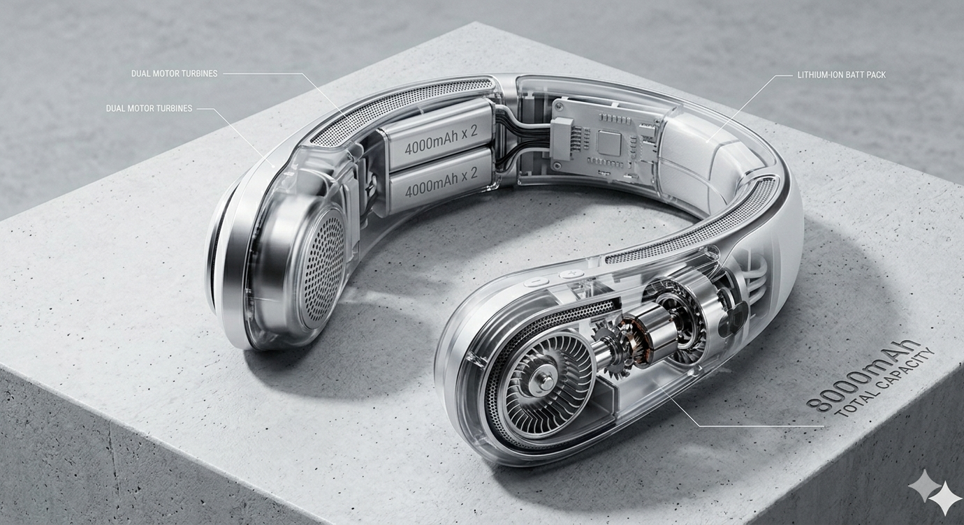 ArcticFlow Pro – Ultra-Endurance Digital Neck Fan