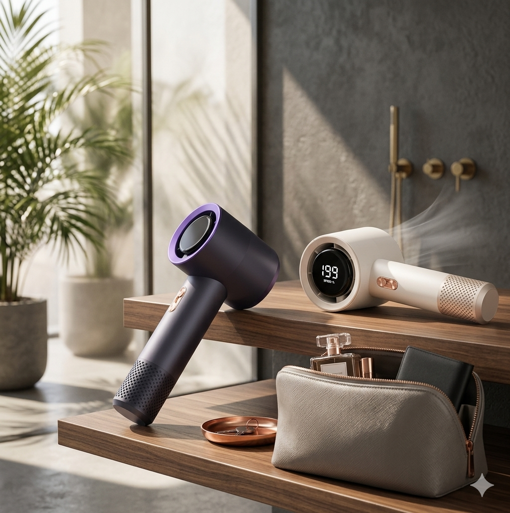 TurboBreeze Luxury Handheld Fan – 199-Speed Precision Control & High-Speed Brushless Motor